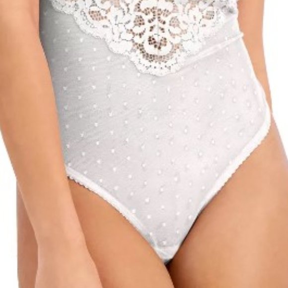 INC INTERNATIONAL CONCEPTS "Core Body Hang" Cupped Swiss Dot Thong Bodysuit NEW! - Picture 4 of 16